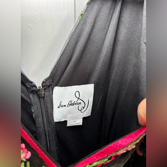 Sam Edelman Black Dress with Pink Floral Embroidery - Picture 2 of 3